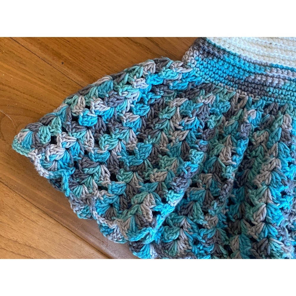 Blue Crochet Dress for Toddlers. Handmade, one of a kind. Excellent condition. - Picture 10 of 16